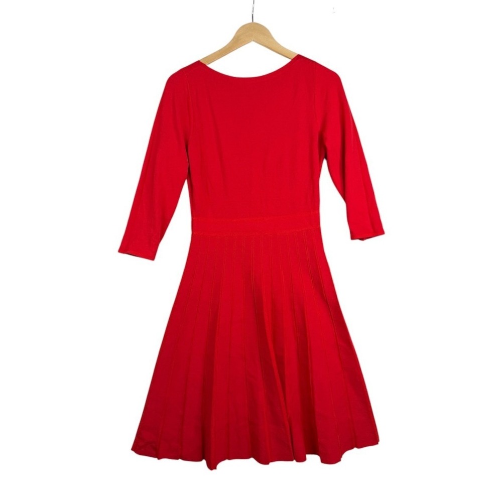 Ann Taylor Womens Red 3/4 Sleeve A Line Dress Size Medium